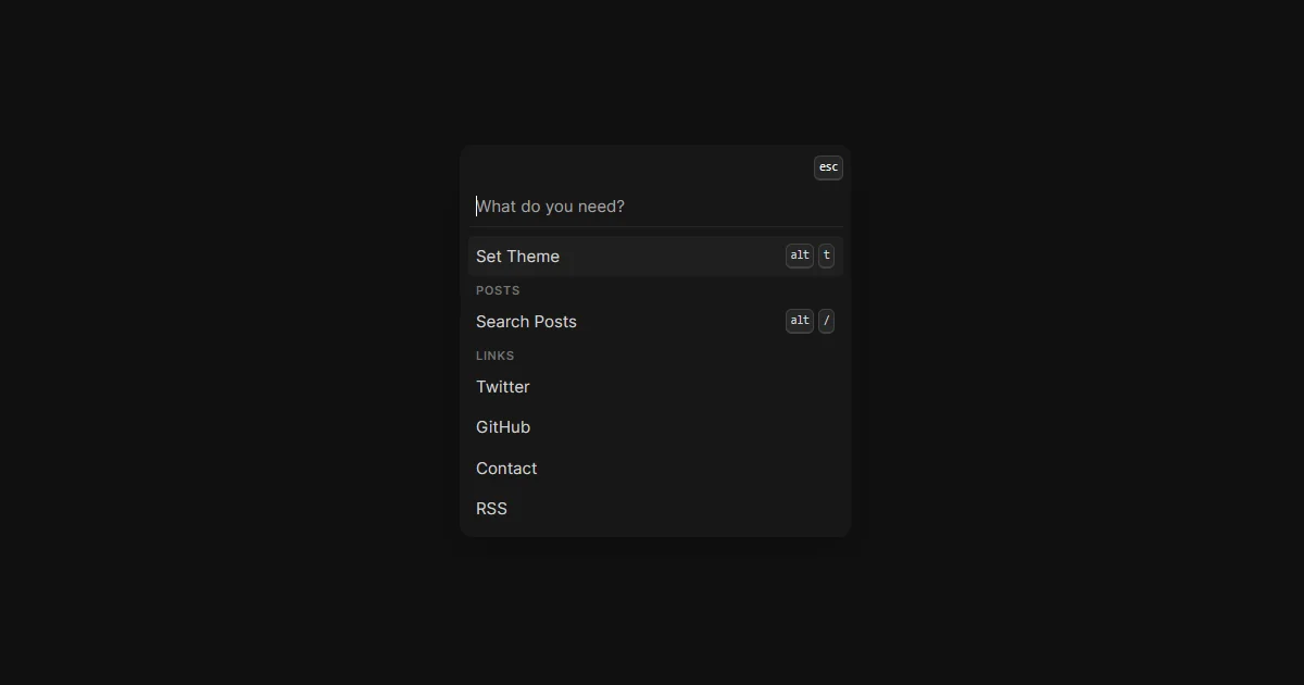Zaduma's command palette.