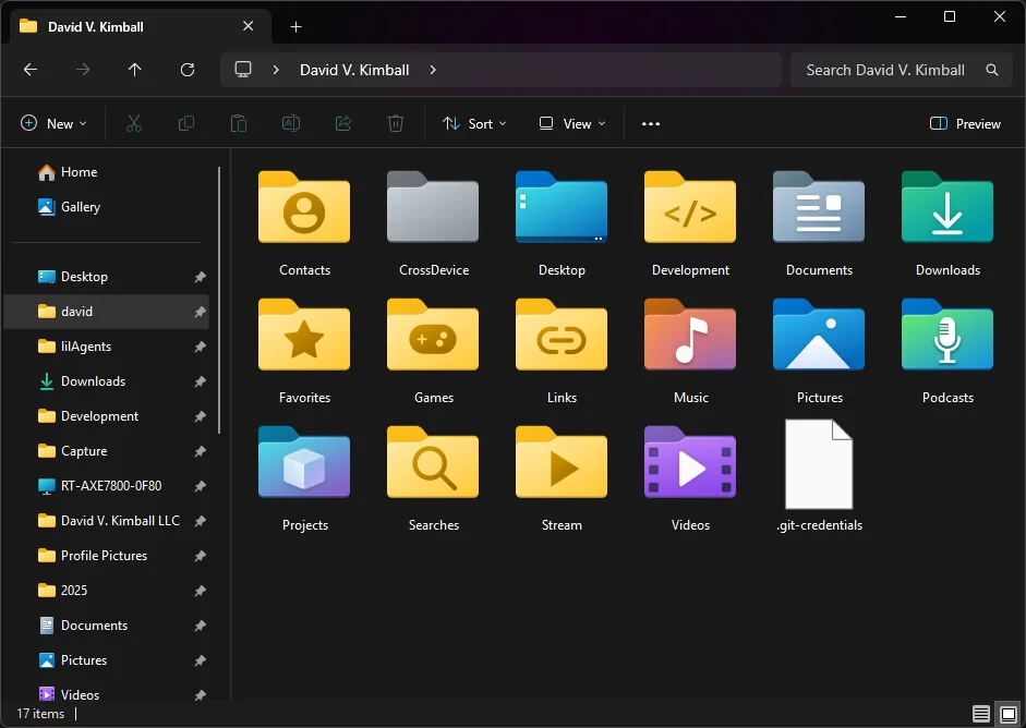 Windows Explorer screenshot showing various folder designs