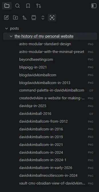 Obsidian's Folder notes plugin, Explorer Focus plugin, and folder-based organization in Astro working together